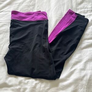 Under Armour Cold Gear Black and Purple Performance Leggings